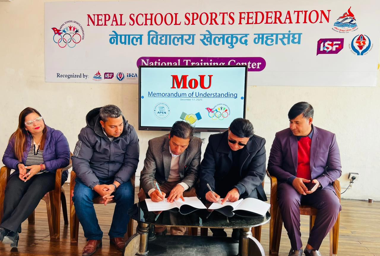 MoU between Nepal School Sports Federation and APEN